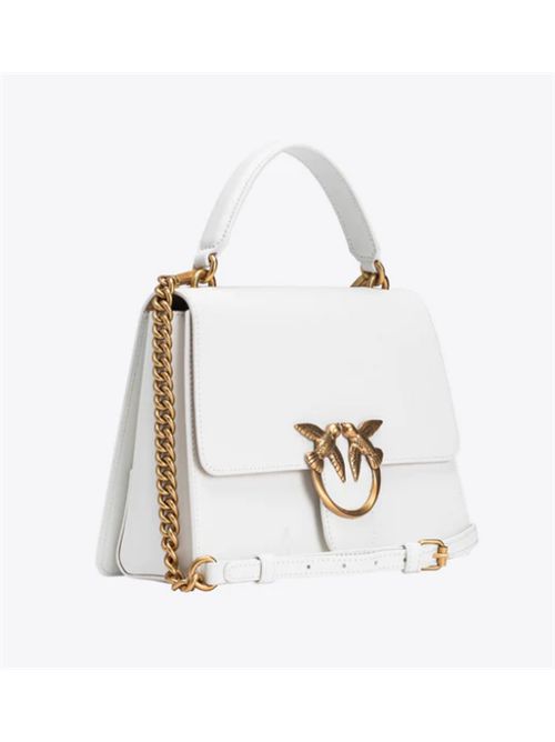 LOVE ONE TOP HANDLE CLASSIC PINKO | 100066.A0F1Z14Q BIANCO SETA-ANT. GOLD